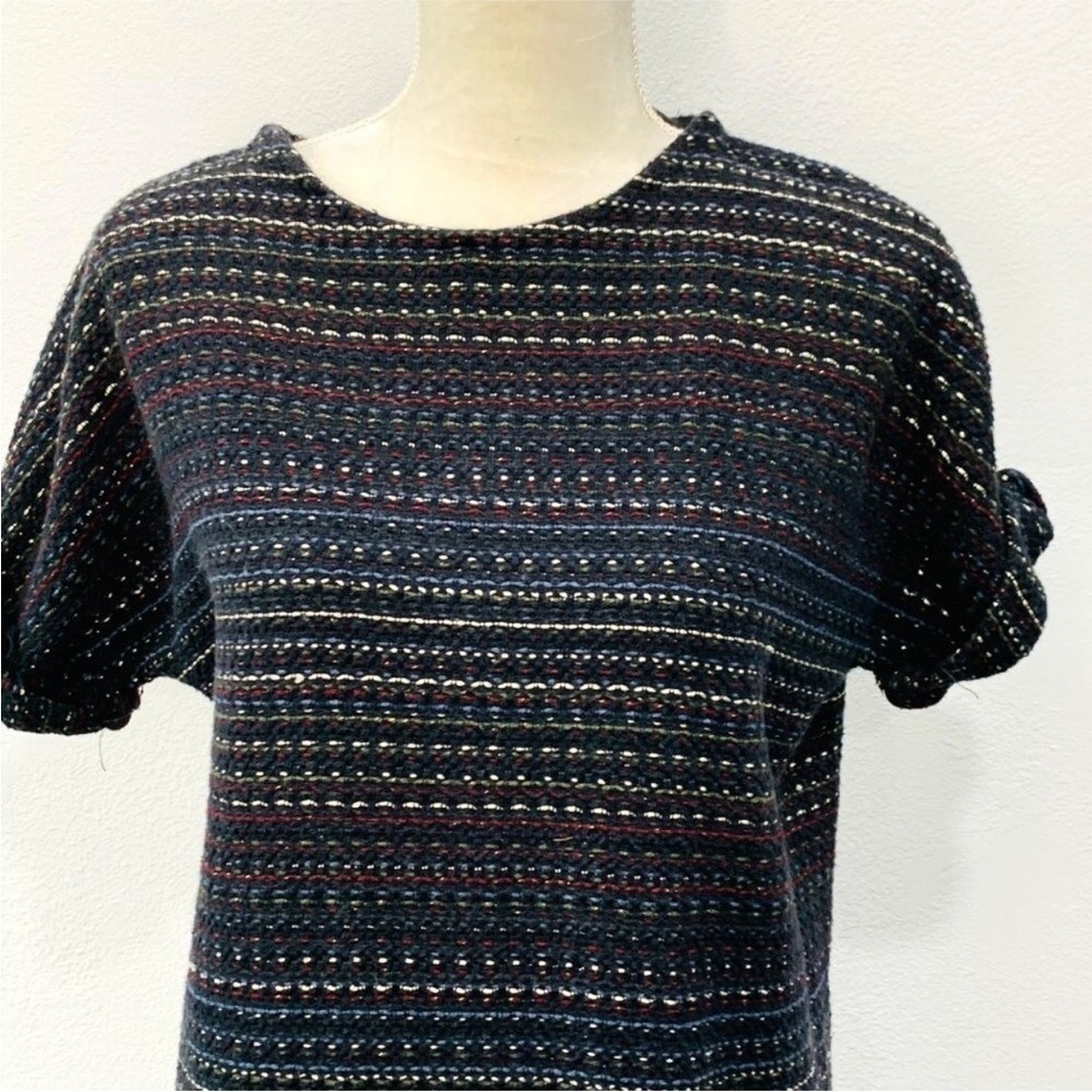 Zara Women's Fray Hem Straight Cut Mini Dress Size Medium Tweed Back Zipper - Picture 3 of 11